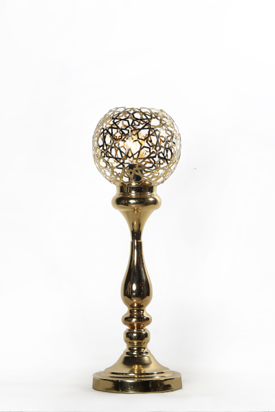 Ottoman Gold Laser Motif Design Tall Table Lamp